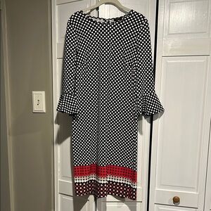Polka Dot Dress with Red Accents